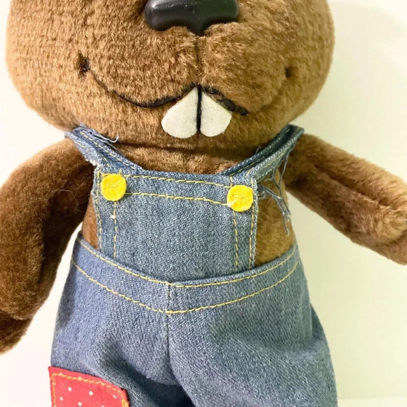 Vtg 1984 Tomy The Get Along Gang Bingo Beaver Stuffed Animal Plush Toy Doll - Picture 16 of 16